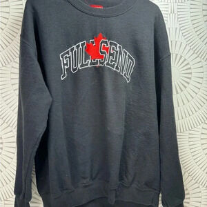 Nelk Boys Full Send Canada Maple Leaf Crewneck Sweatshirt Black Men’s Size Large